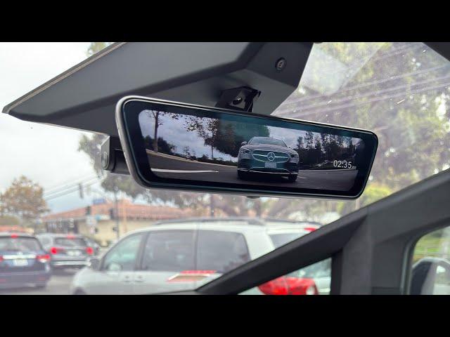 Tesla Cybertruck Real Live Rear Mirror with Dashcam!