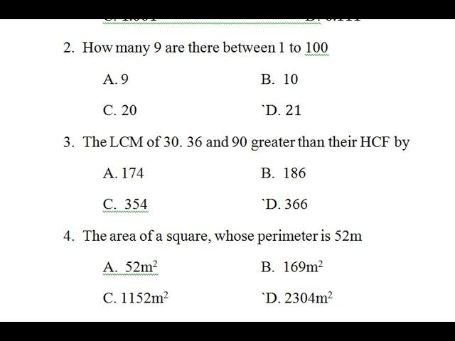 Jawahar Navodaya Vidyalaya Class 6th model paper   2021  Math Part 22   navodaya entrance Exam 2021