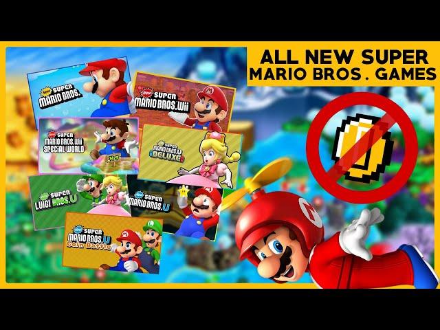 All New Super Mario Bros. Games WITHOUT A COIN Compilation!