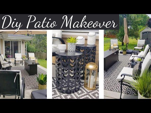 DIY PATIO MAKEOVER ON A BUDGET!! | Black & White Patio Ideas | Outdoor Decorating Ideas!!!