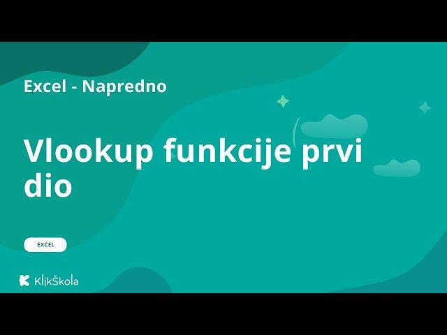 Vlookup Excel funkcije prvi dio