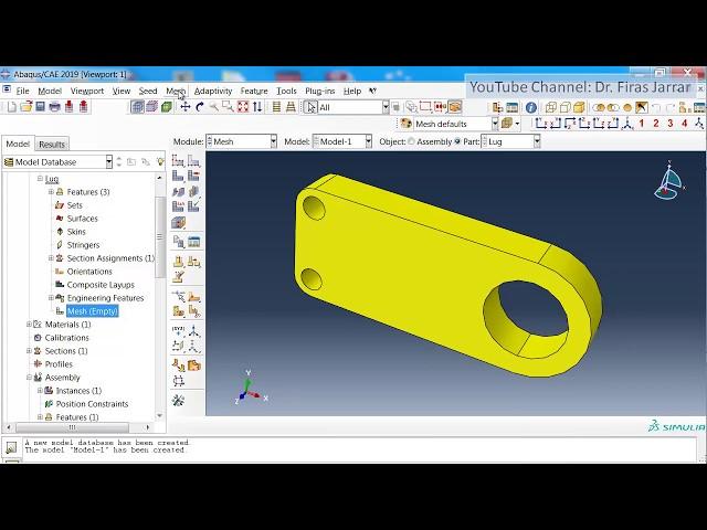 ABAQUS Tutorial - Simulation of a Connecting Lug Using 3D Elements