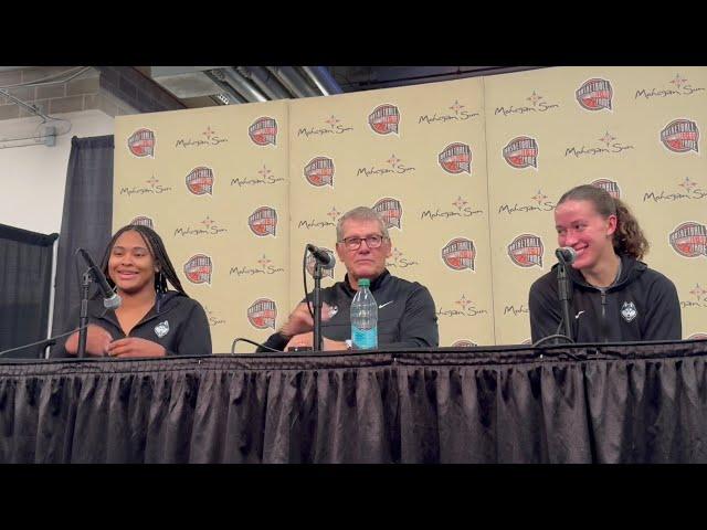 Sarah Strong, Ashlynn Shade: UConn women's basketball postgame (Iowa State) - 12/17/24