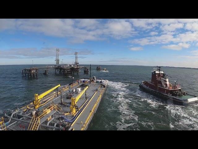 Docking at an Oil Platform in Long Island Sound