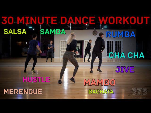 Easy To Follow 30 Minute Dance Workout View From The Back (Salsa, Bachata, Merengue, Mambo And More)