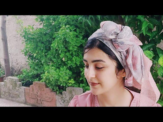 Beautiful Iranian girl. Cooking cocoa vegetarian food in rural life of Iran.#food#follow