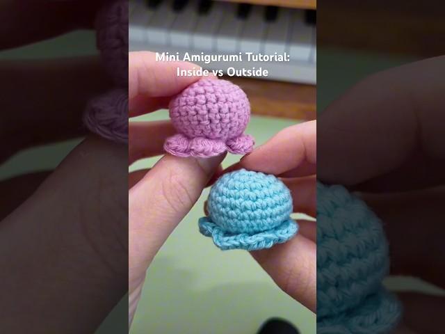 Mini amigurumi tutorial: how to tell if your crochet work is inside out or not. #crochet #amigurumi
