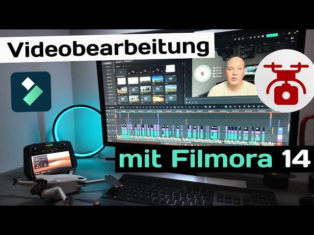 Wondershare Filmora 14 DAS WERKZEUG zum Drohnen Video schneiden - Videoschnitt EINFACH mit KI