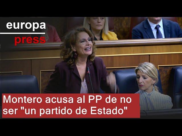 Montero acusa al PP de no ser "un partido de Estado" al rechazar la reforma fiscal