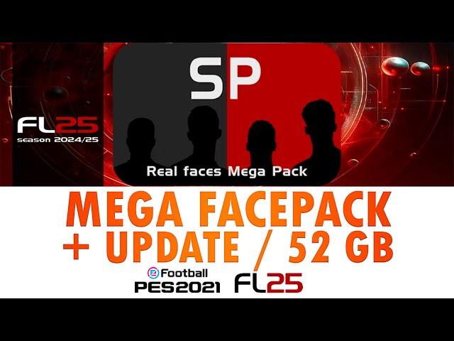 MEGA FACEPACK FOOTBALL LIFE 25 / 52 GB CARAS REALES + UPDATE  #footballlife #SPFL25 #pes2021