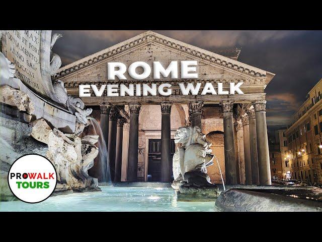 This is Rome at Night and it is Amazing!! - 4KUHD - 60fps - with Captions!