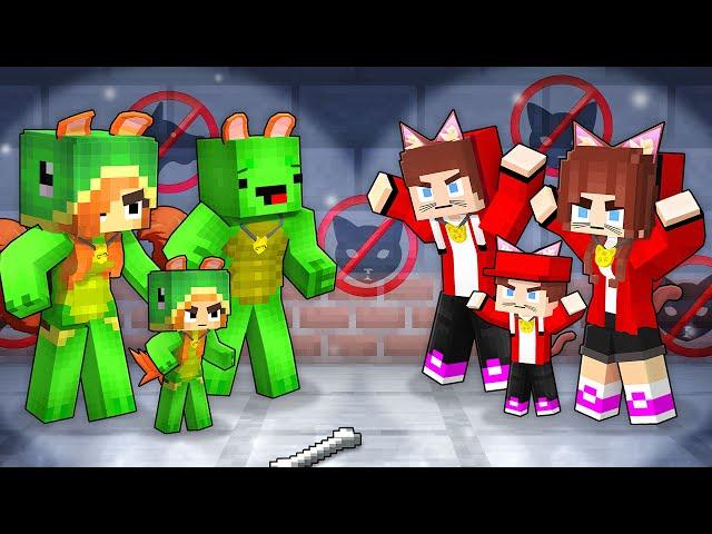 Cats JJ Family vs Dogs Mikey Family - Maizen Minecraft Animation