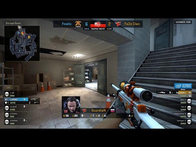 [CS:GO]GuardiaN 1v5 Clutch VS Fnatic