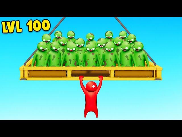 1 vs 100 ZOMBIE HORDE in Gang Beasts!