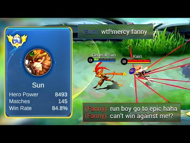 SUN VS. BUFFED FANNY(85% winrate sun vs pro fanny)