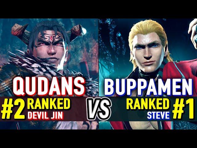 T8  QUDANS (#2 Ranked Devil Jin) vs BUPPAMEN (#1 Ranked Steve)  Tekken 8 High Level Gameplay