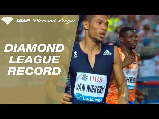 Wayde van Niekerk runs 43.62 in the Men's 400m - IAAF Diamond League Lausanne 2017