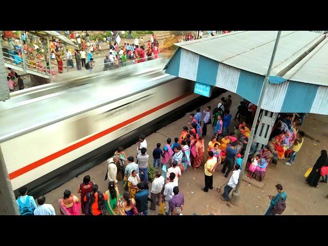 Train skips crowded station at full speed !