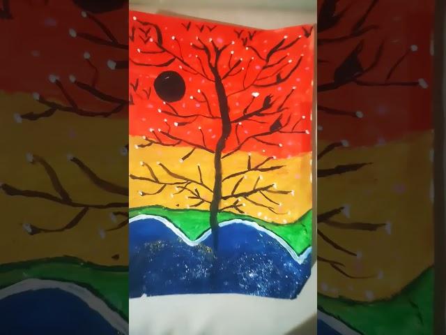 sun set Drawing colourful water colour #aditya art and craft