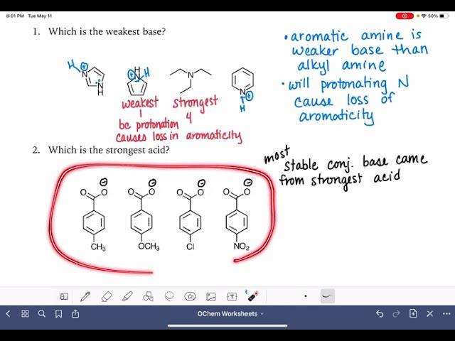 30a: Ranking acids and bases by strength