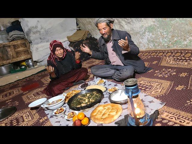 Celebrating Nowruz in Ramadan Mubarak in the Cave by old Couple | Afghanistan Village Life.