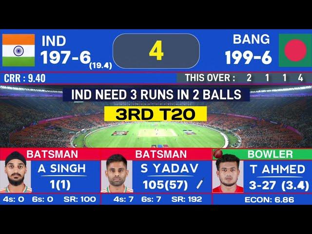 India Vs Bangladesh 3rd T20 Match Score & Commentary | IND vs BAN Match Highlight