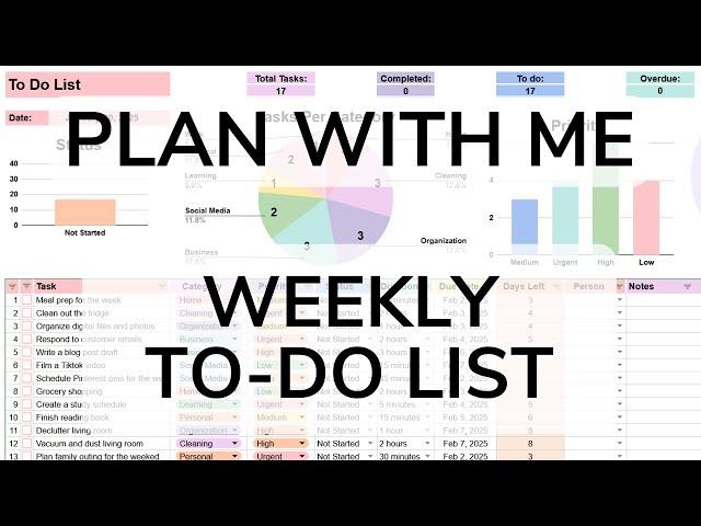 Plan My Weekly To-Do List With Me | Stay Organized With a Spreadsheet