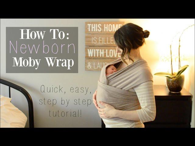 How To: Moby Wrap with a Newborn  Newborn Hug Hold | CARRYING A NEWBORN