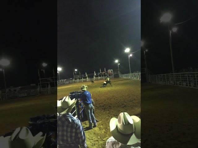 Tanner McElhaney steer wrestling