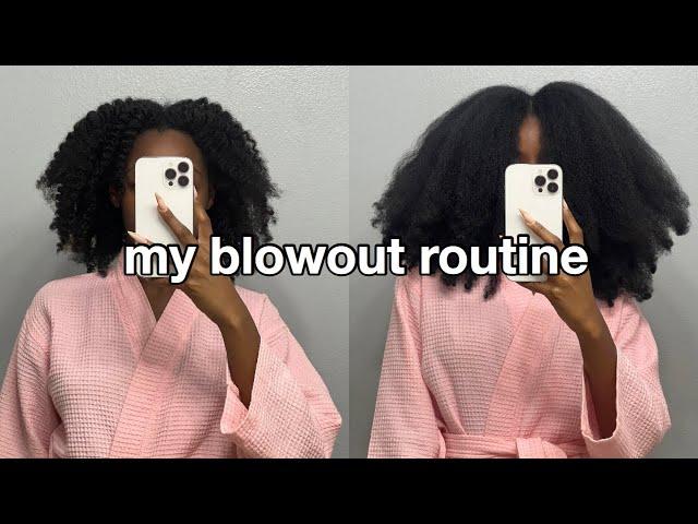 HOW I BLOWOUT MY THICK NATURAL HAIR | NO HEAT DAMAGE (type 4) ‍️