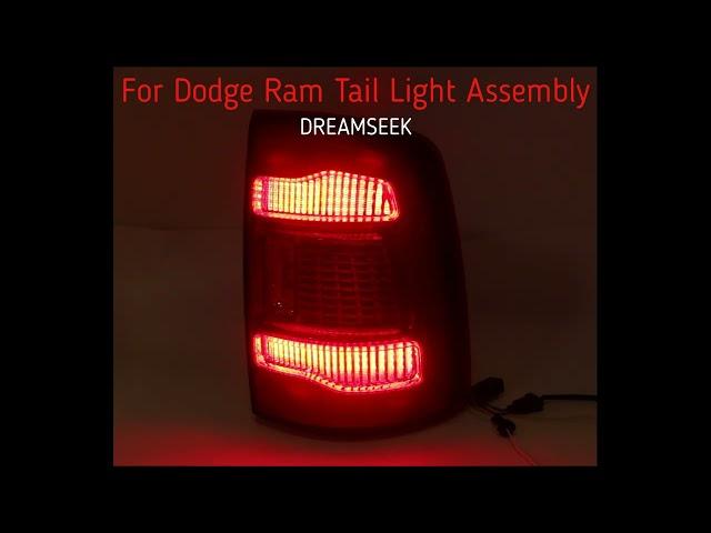 Dreamseek LED Tail Light Assembly For Dodge Ram 1500 09-18 Rear Reverse Stop With Turn Lamp Light