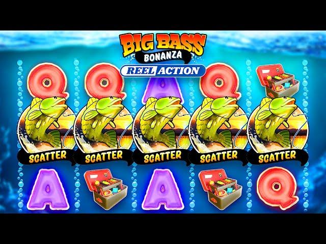 *SUPER RARE* 5 SCATTER ON BIG BASS BONANZA REEL ACTION! (BIG Slot Win)