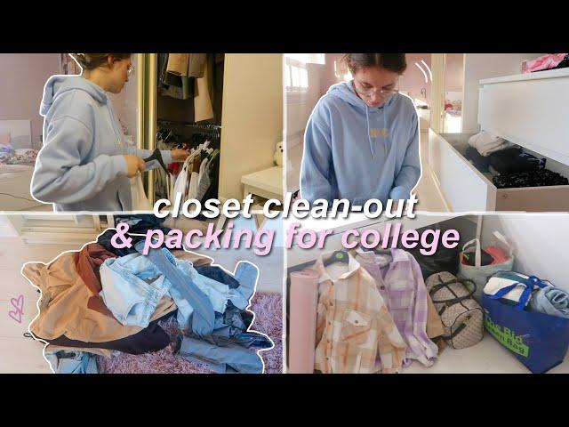 BIG closet clean-out & packing for college | moving out for college episode 2