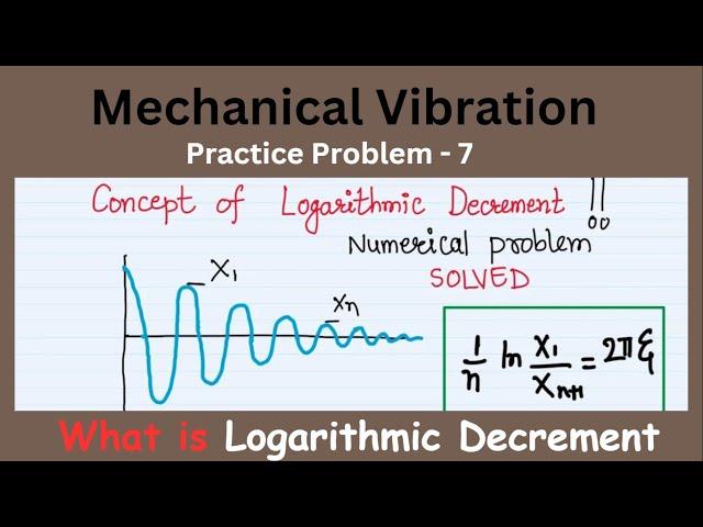 What is Logarithmic Decrement (problem) || Vibration practice Problem Set 7 || DOM