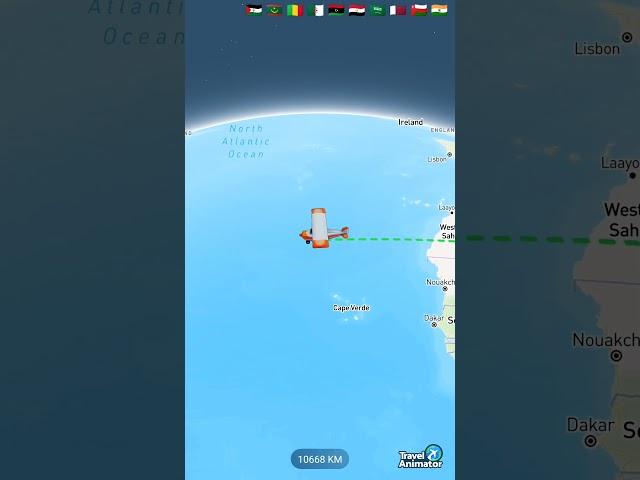 Jaipur - India to Tulum, Mexico via Dubai -UAE| Travel map animation via Flight