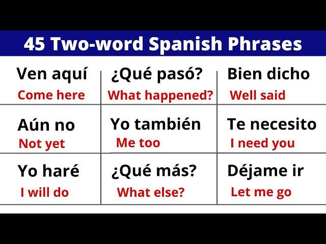 Learn Two-Word Spanish Sentences in just 9 minutes!