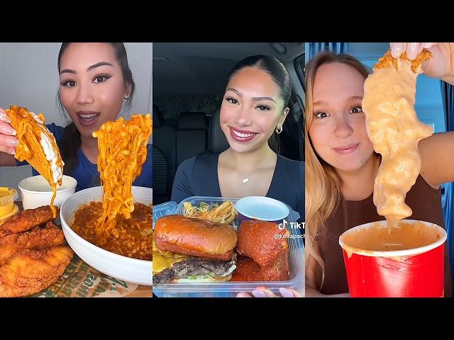 Asmr EATING | 133 | Cheesy Buldak tacoswith Wingstop, Raising Cane's, Chipotle, TacoBell and more