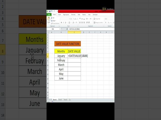 How to Used Datevalue Function DateValue Formula in ms Excel  | Design By Minhaj |