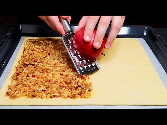 If you have puff pastry, just grate 2 apples and you will be amazed!