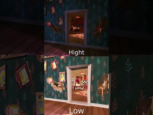 #hn2 HELLO NEIGHBOR 2 DEMO GAMEPLAY comparison of graphic designer in high and low #shorts #7