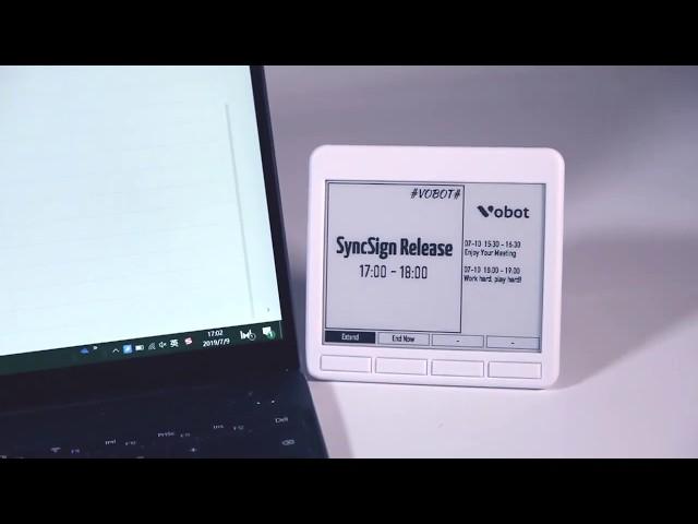 Vobot E-ink Display - smart cable-free meeting room booking display