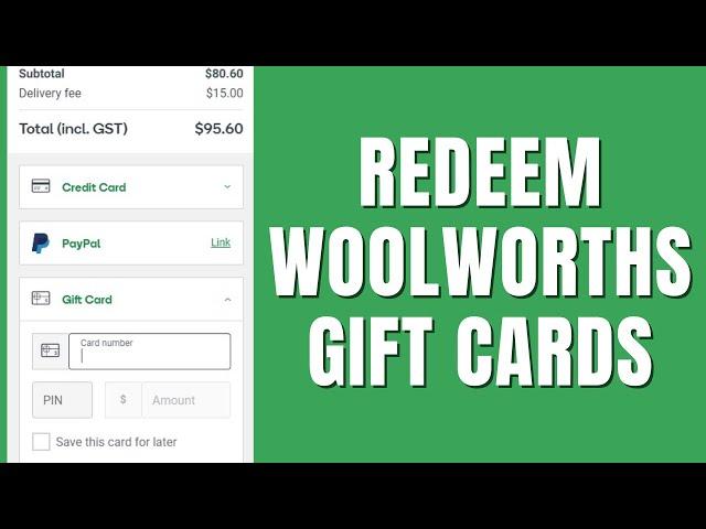 How To Redeem Woolworths Gift Cards