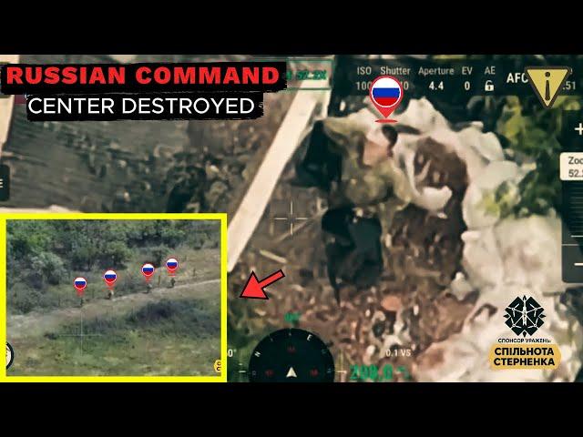 Ukrainian Forces SOLO Drone Outsmarts Russian Drone Jammers! - Crushes Command Hub! - Four IFVs Down