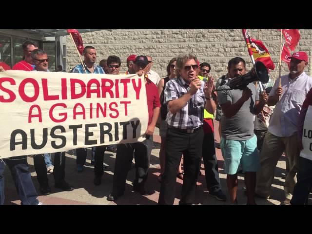 President of ODLC, Sean McKenny - Speaking in front of Ottawa City Hall to Airport Taxi Drivers