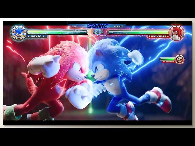 Knuckles vs Sonic @Temple with Healthbars