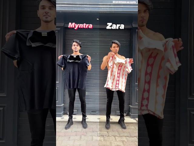 Myntra vs Zara️ #myntra #zara #mensfashion #polotshirt #dailyshorts #styling  #comparison #fashion