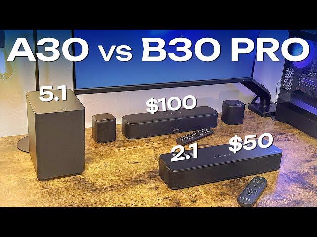 BUDGET SOUNDBAR BATTLE: ULTIMEA Solo B30 Pro vs Aura A30 - $50 vs $100: Which One Should You Buy?