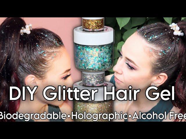 Homemade glitter hair gel tutorial | Holographic, biodegradable, alcohol free