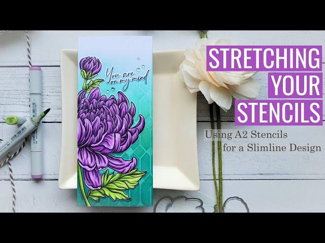 Stretch Your Stencils for A Slimline Card: Covid Positive, It Finally Got Me