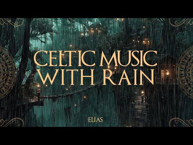 Rain in a deep forest goblin city, fantasy,slum | Celtic Music for Sleep, Relax with Rain 